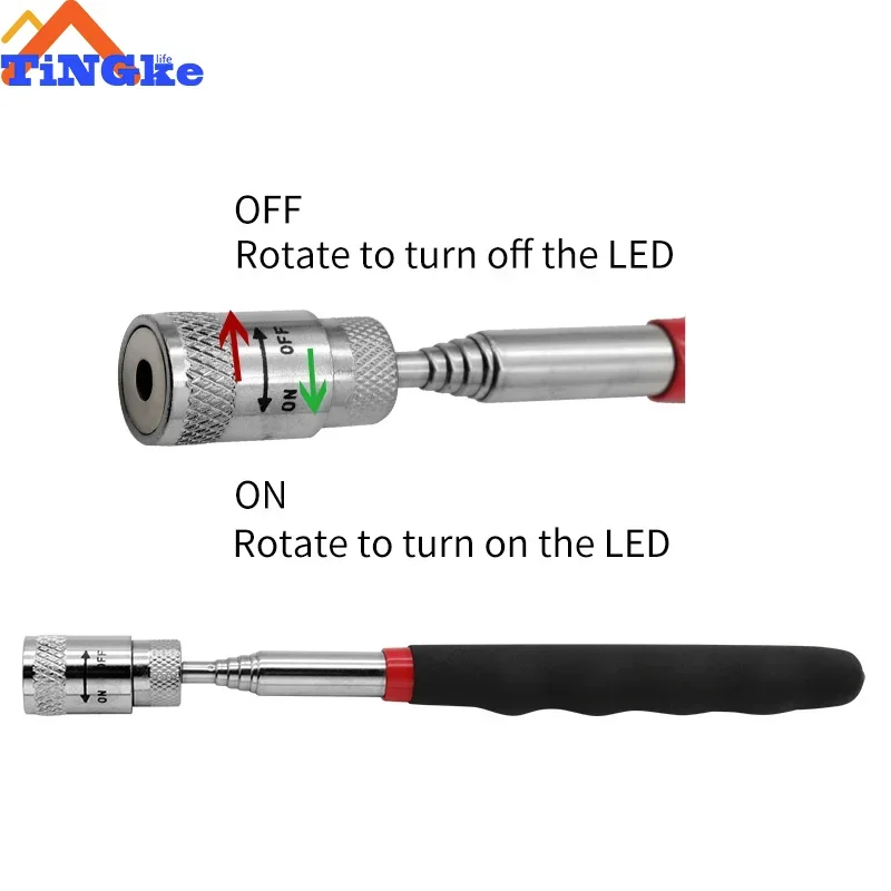 Imagem -04 - Mini Caneta Magnética Telescópica Portátil Ferramenta Acessível Capacidade para Pegar o Parafuso de Porca Extensível Pickup Rod Stick