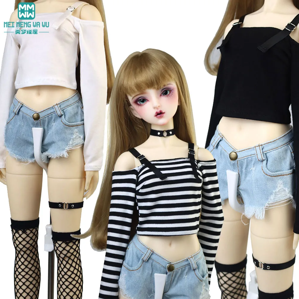 

BJD Doll Clothes 1/4 1/3 DD SD MSD Ball Joint Doll Fashion Camisole Hot Pants Denim Shorts Girls Gifts