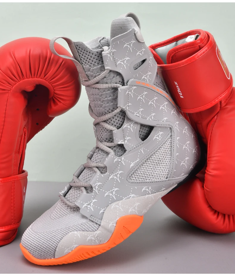 Herren Rutschfeste Boxschuhe Komfortable Kampf- und Ringkampfschuhe Leichtgewichtige Übergrößen High-Top Professionelle Ringerschuhe für Training – Detail 17