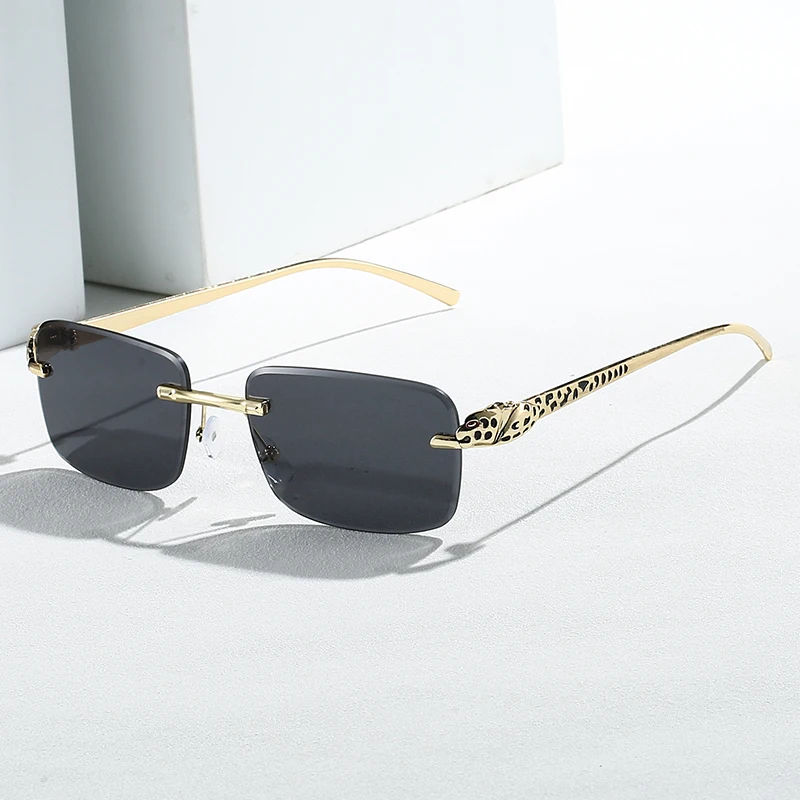 بدون شفة المعادن مربع النظارات الشمسية النساء الرجال خمر موضة ظلال بركة حفلة نظارات شمسية سيدة رجل UV400 نظارات واقية