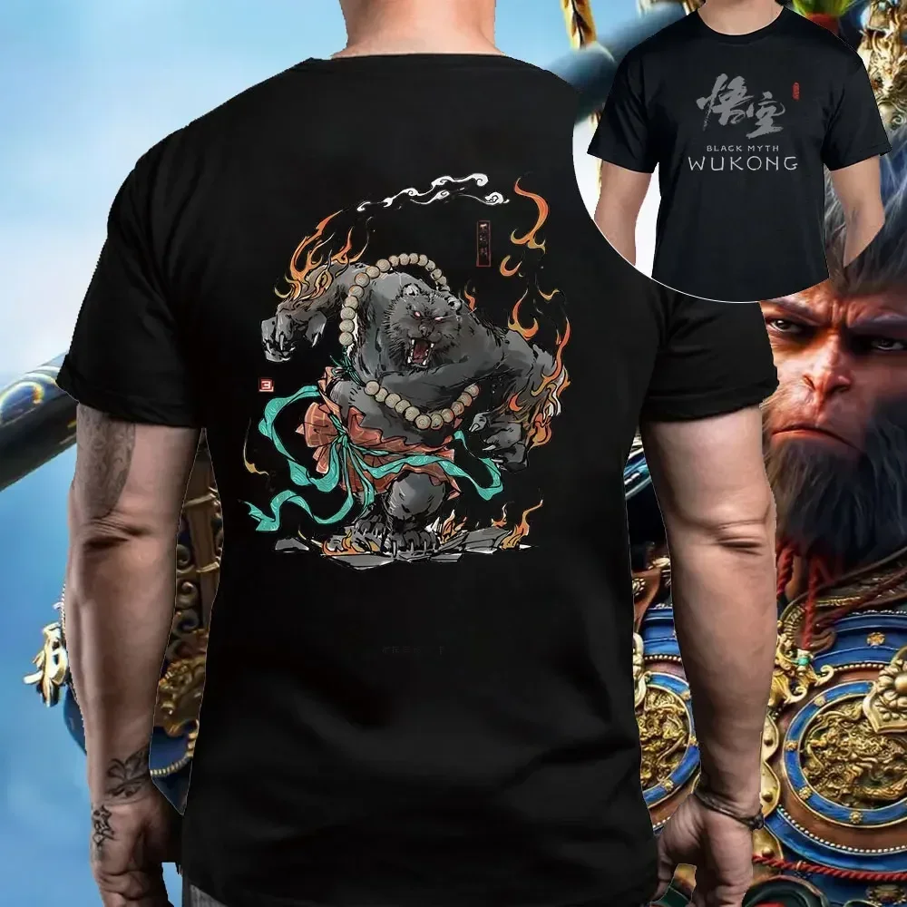 Black Myth Wukong Graphic Print Man T-Shrit Short-sleev Chinese Novelty Mythology Game Clearance Monster Tshirt Game Player Tops