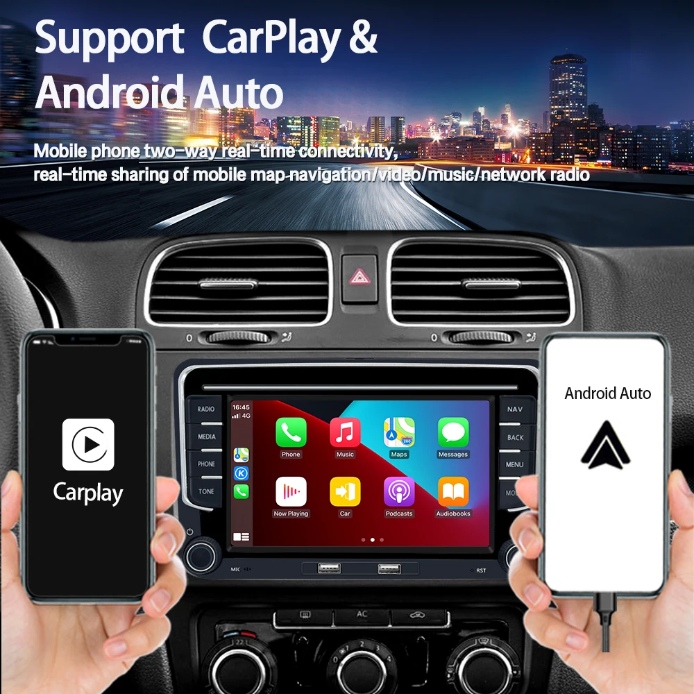 راديو السيارة مشغل الوسائط المتعددة ، أندرويد 13 ، 7 بوصة ، سيارة ، GPS ، BT ، وحدة رئيسية ، واي فاي ، DSP ، فيديو 2 دين ، VW Golf 5 ، 6 ، بولو 6R