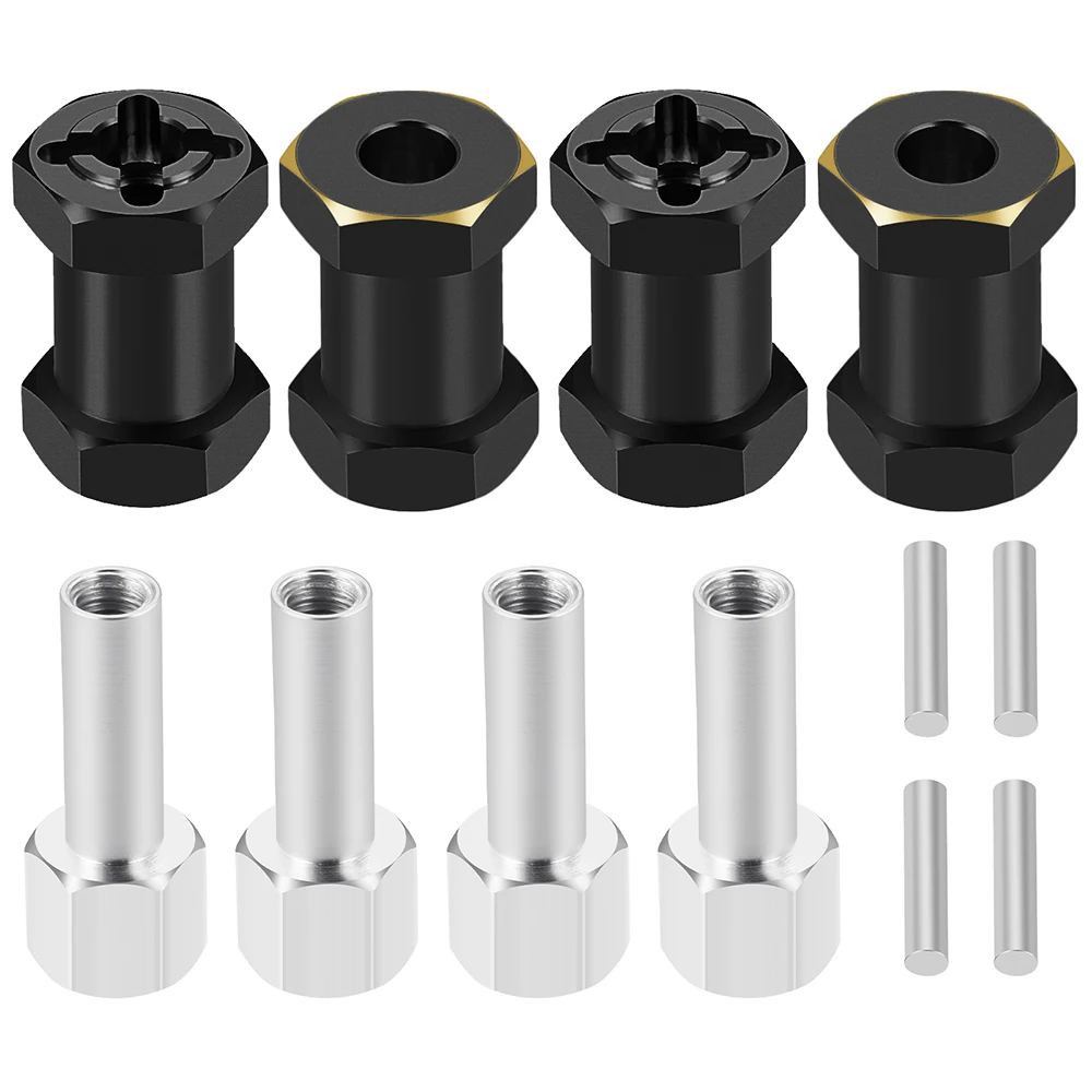 AXSPEED Messing 12/15/17/20/25 mm Radsechskant verlängerte Adapter Combiner-Kupplung für Axial SCX10 II 90046 D90 1/10 RC Crawler Car – Detail 6