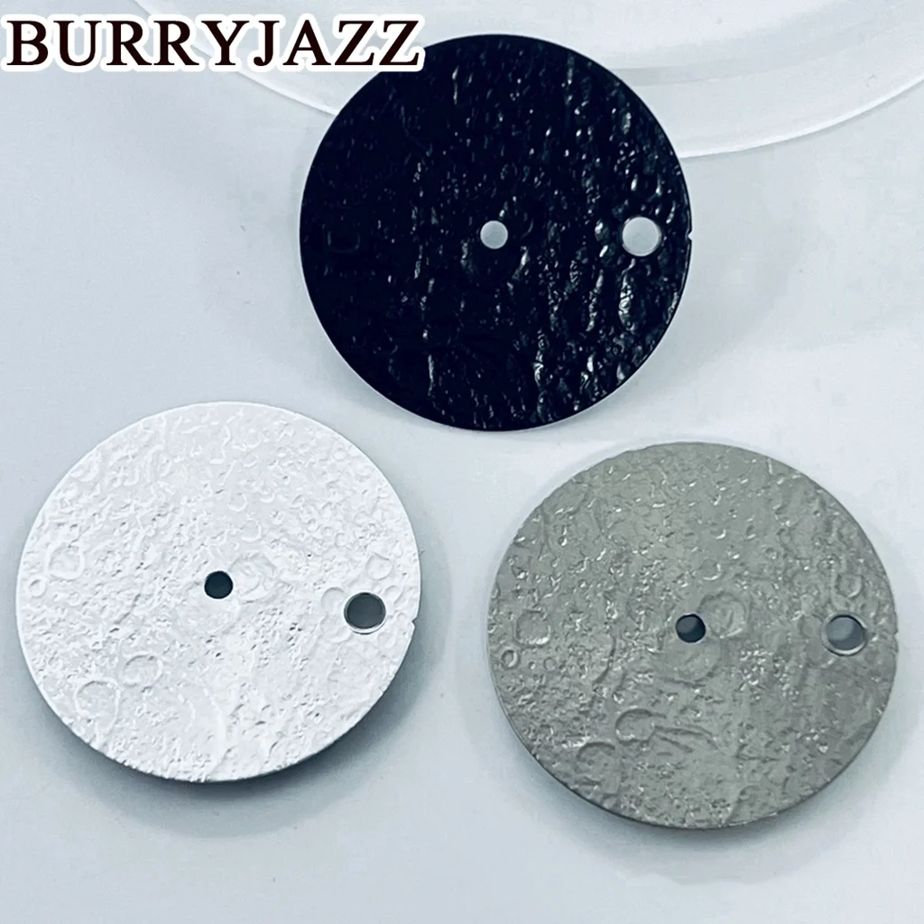 28.5mm NH35 Lunar Texture Watch Dial Single Date Space Face Replacement Accessory for NH35 NH36 Watch Movements