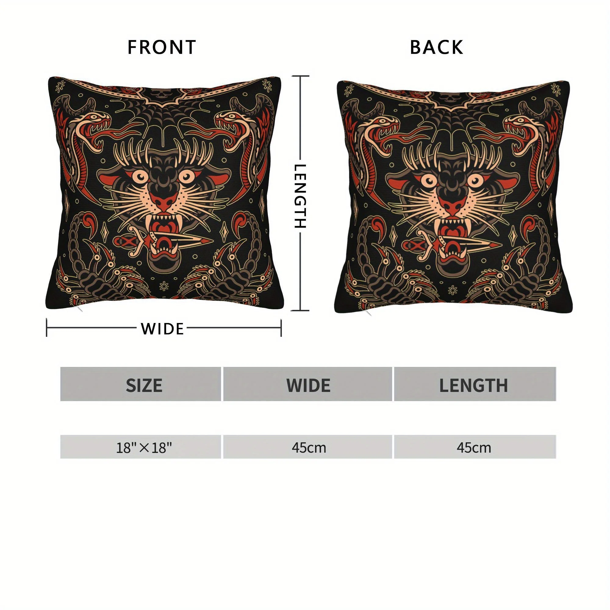 Customize Tattoo Design Old School Throw Pillowcase for Sofa Coussin Covers Decorative