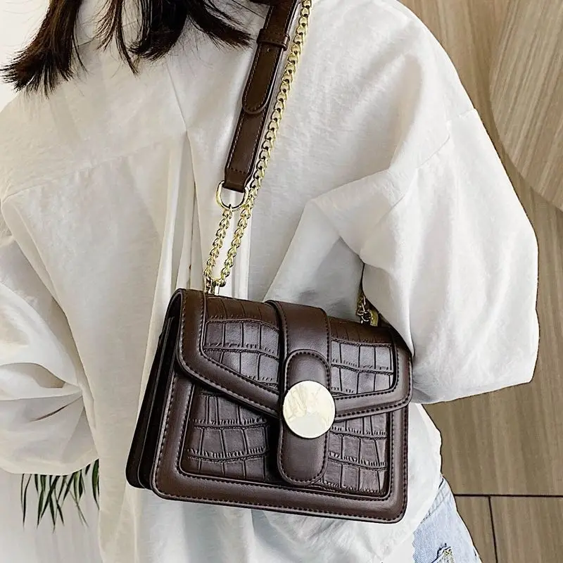 Retro Women's Bag Trendy New Style Versatile Chain Crossbody Bag Internet Famous Small Square Bag