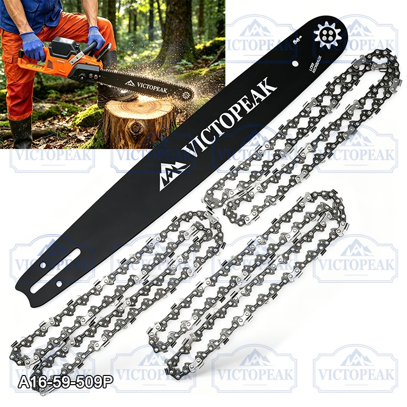 16 Zoll 3/8'' 0,050'' 59DL Kettensägenschwert Ersatz für elektrische Kettensäge, Gartenschere, Gartenwerkzeug-Zubehör – Detail 5