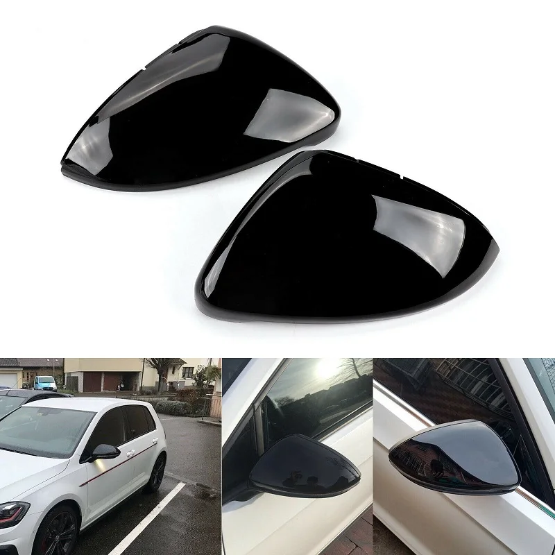 Car Side Mirror Cover Replacement Rearview Mirror Covers For VW Golf 7 2014-2018 Years 5G0 857 537 E +5G0 857 538 E