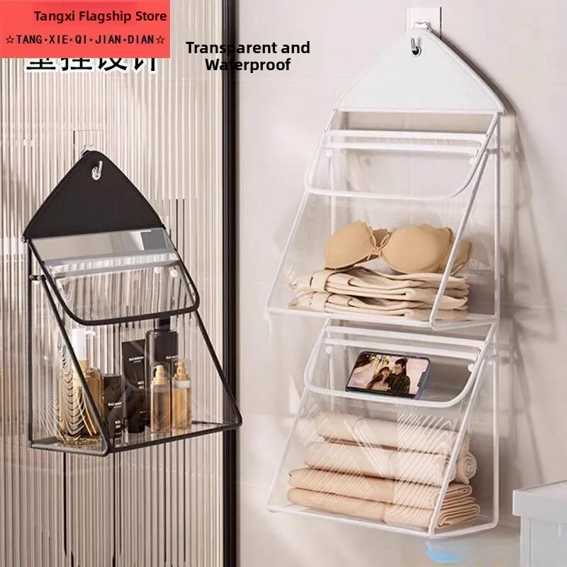 

Bathroom Waterproof Hanging Storage Bag for Clothes And Mobile Phones PVC Material Wall-Mounted Organizer by Fly Blue Valley