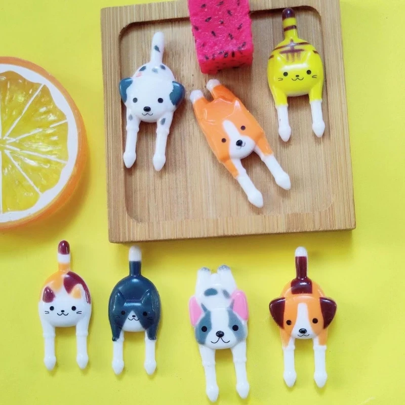 Niedlicher Zoo Kinder Obstgabel Obststab Kreativer Elefant Tiger Kaninchen Cartoon Bento Stick – Detail 4