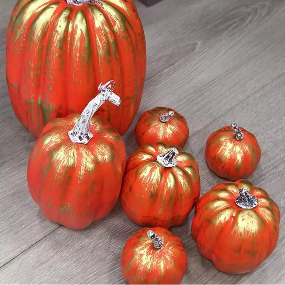 Accents de Citrouille Résistants à l'Humidité, Ensemble de Décoration de Récolte d'Automne, Citrouilles Artificielles pour Centre de Table de Ferme, Halloween pour Enfants