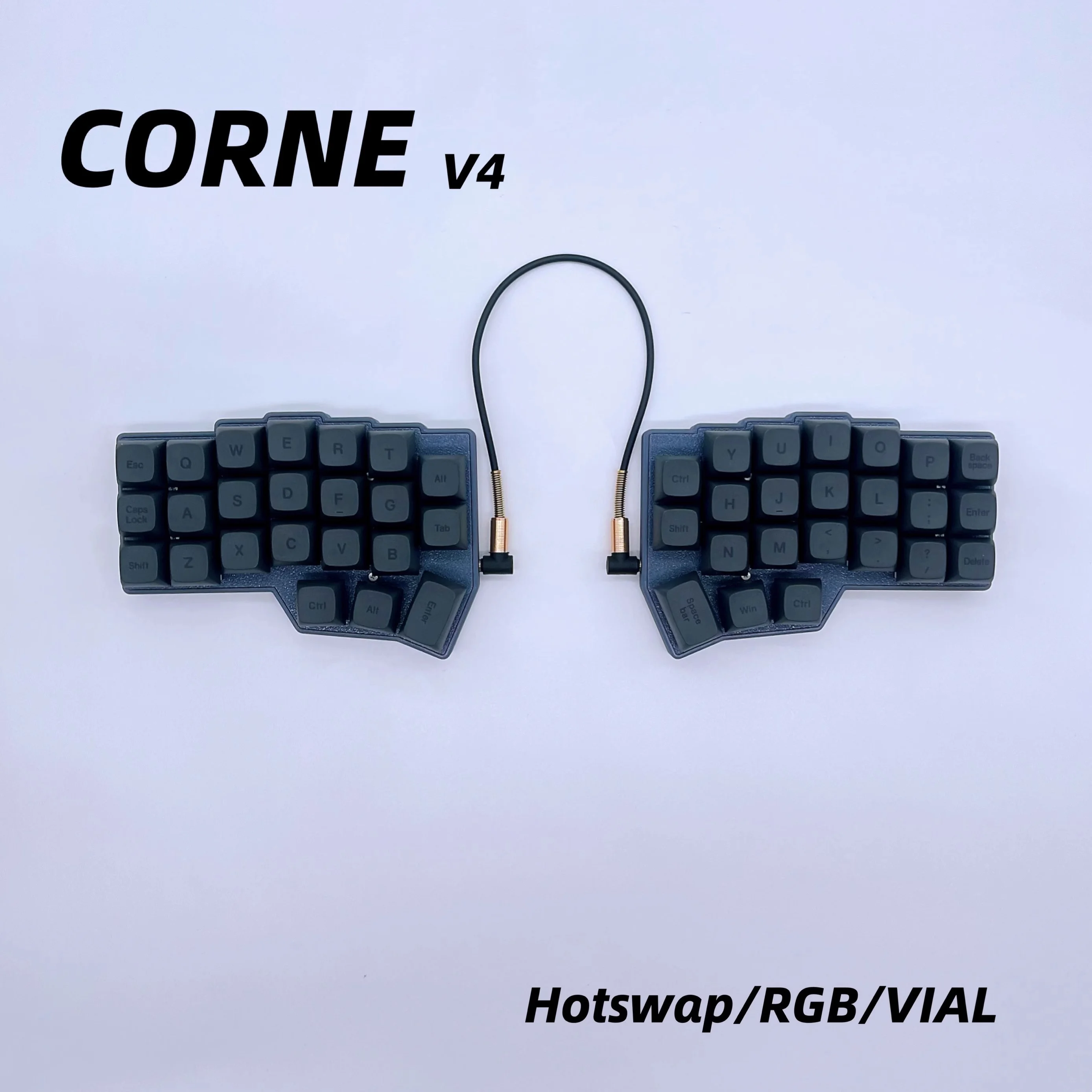 Corne V4 Split Keyboard Kit Support Vial Wired Rgb Custom Hot Swap Ergonomic Gaming Left And Right Handed Mechanical Keyboards