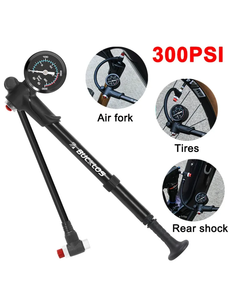 AliExpress BUCKLOS Mountain Bicycle Air Shock Pump with Gauge for Fork Rear Suspension Bike Tire Inflator Pump 300PSI High Pressure Pump