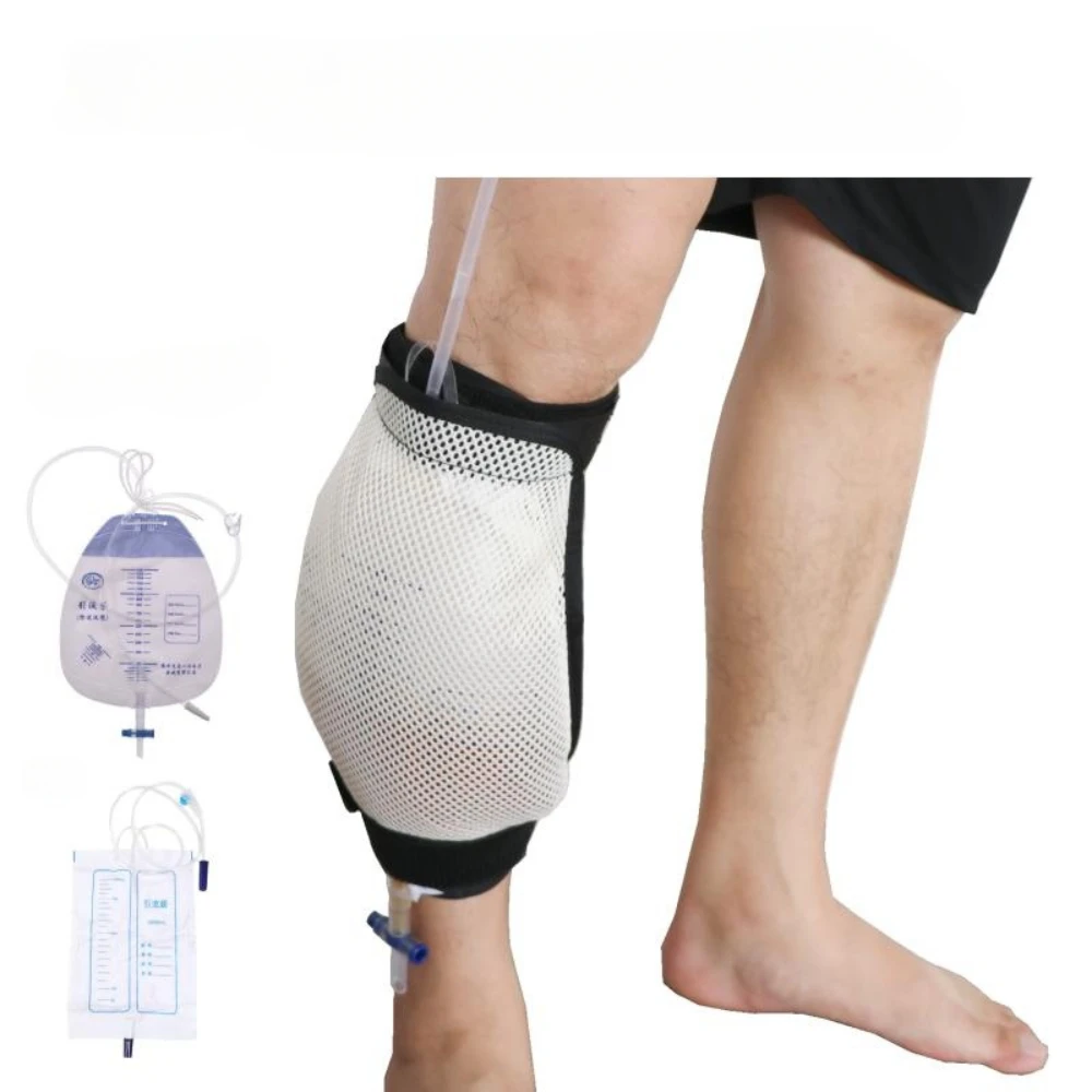 Suporte do saco de drenagem de urina ajustável, Grande Capacidade, Impermeável, Respirável, Ancião, Perna, Fixo, Homem velho