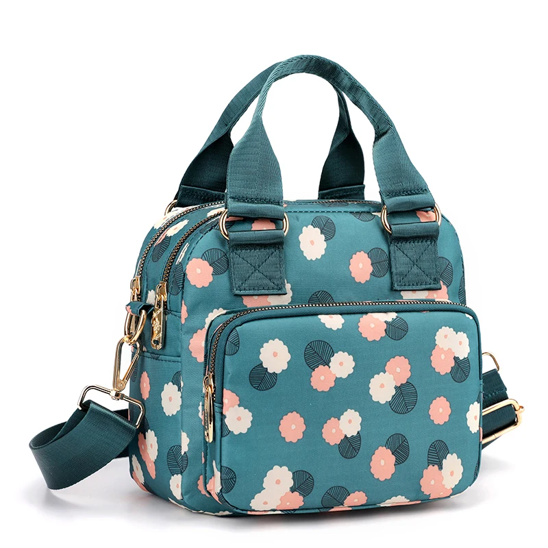 

Fashion Floral Pattern Women Small Handbag High Quality Durable Nylon Shoulder Bag Casual Multi Pockets Grils Messenger Bag