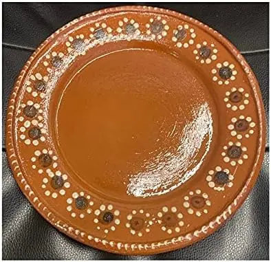 

Set of 4 Made in Mexico 10" Small/Medium Mexican Dinner/Salad Clay Barro Plates