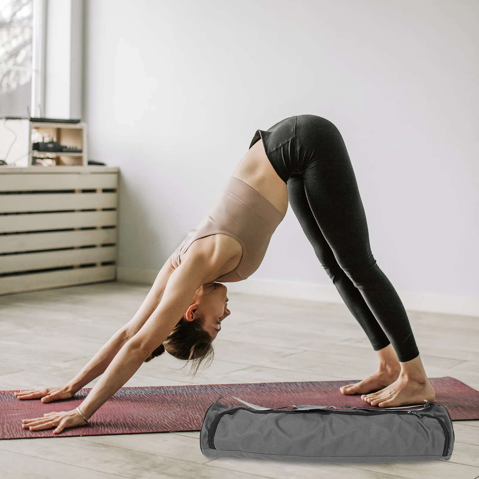 

Сумка для хранения коврика для йоги, портативная холщовая сумка из ткани Оксфорд, большая вместительная многофункциональная переноска для йоги на открытом воздухе для спортзала