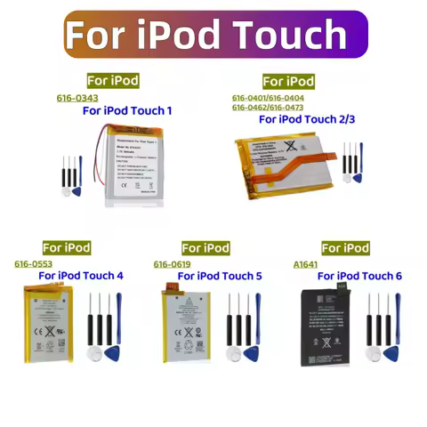 High Quality 616-0343 616-0473 616-0553 616-0619 A1641 Battery For iPod Touch 1 2 3 4 5 6 Replace Batteries +Tool