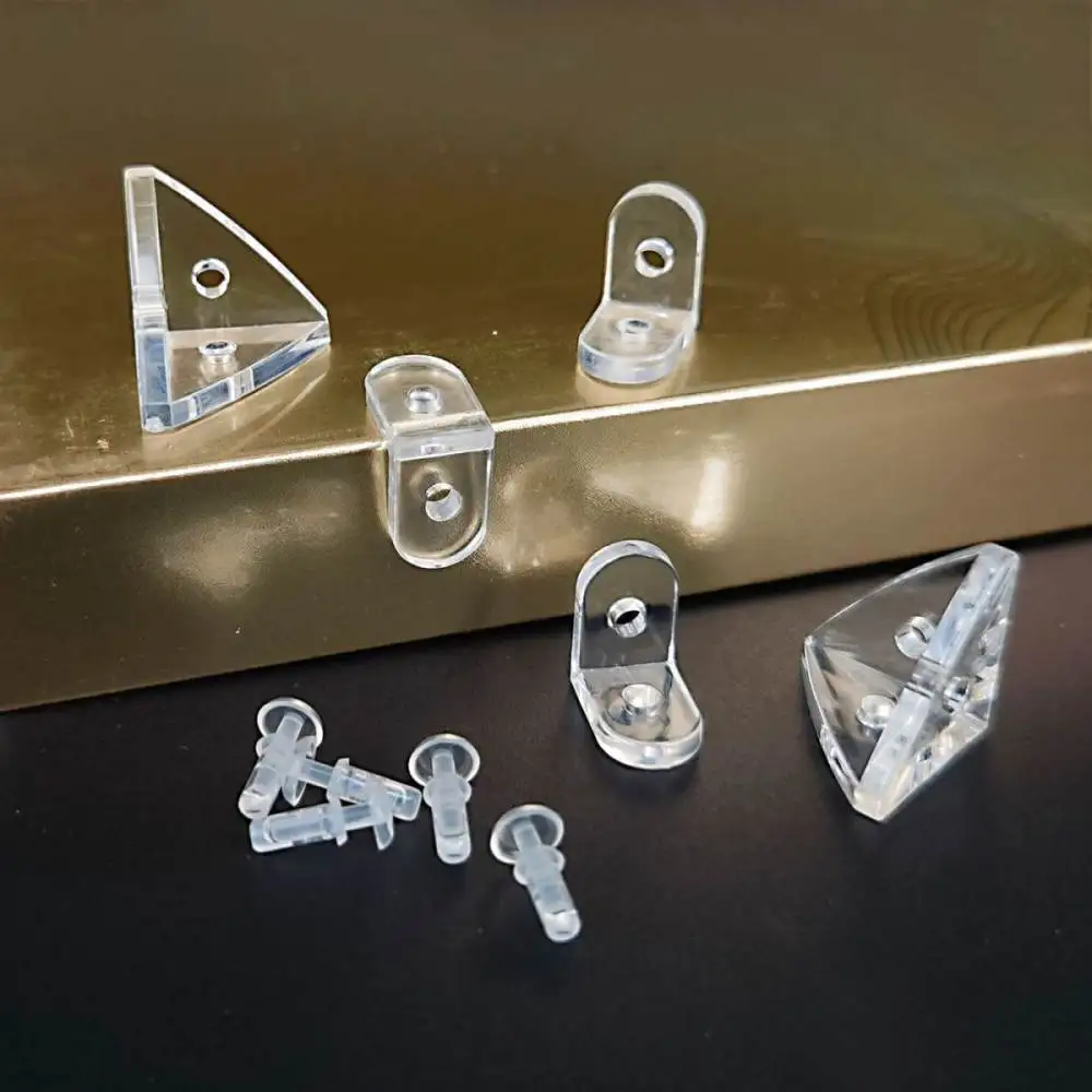 Transparent Corner Brace For Display Case Storage Box Connection Right Angle Support Joint Fastener Accessory Hardware