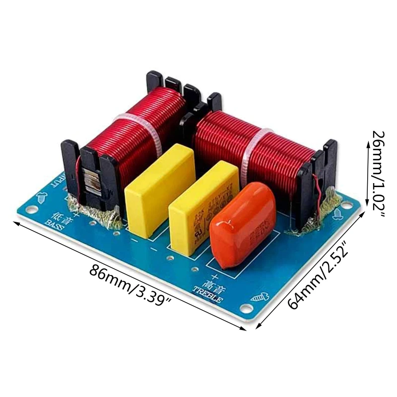 WEAH-228 2 Way Speaker Frequency Divider Splitter180W HiFi Filter Module Board for DIY Speaker Treble Bass