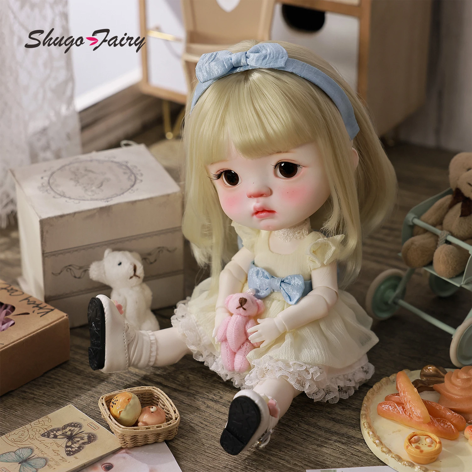 Yuanbao Eine 1/6 Bjd Puppe Süße Kleine Baby Gesichter Großen Kopf Spielzeug Hohe Qualität Vollen Satz ShugaFairy Bjd Action Figur Sammlung