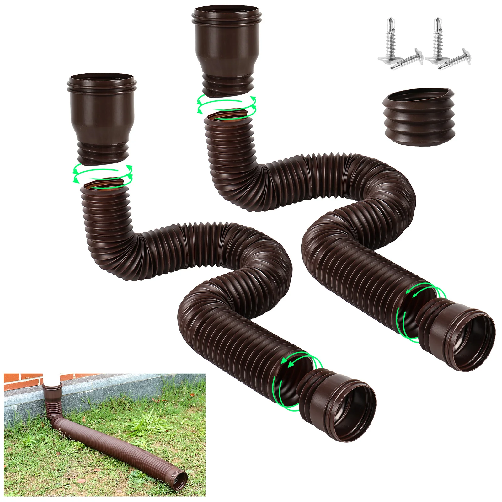 Extendable round downpipe | Flexible and durable drain pipe - extendable, weather-resistant, freeze-proof and explosion-proof.