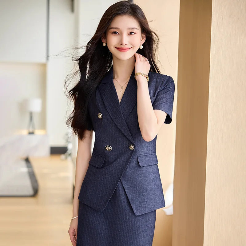 Short Sleeve Suit Suit Female Summer Civil Servant Interview Occupation Formal Wear4SStore Gold Store Real Estate Sales Work Clo