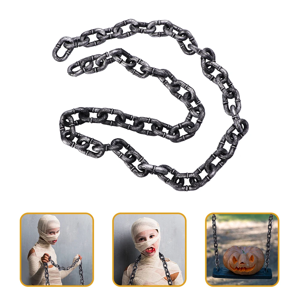 Halloween Chain Simulate Plastic Fake Iron Chain Halloween Party Cosplay Costume Prop Haunted House Prisoner Horror Decor Prop