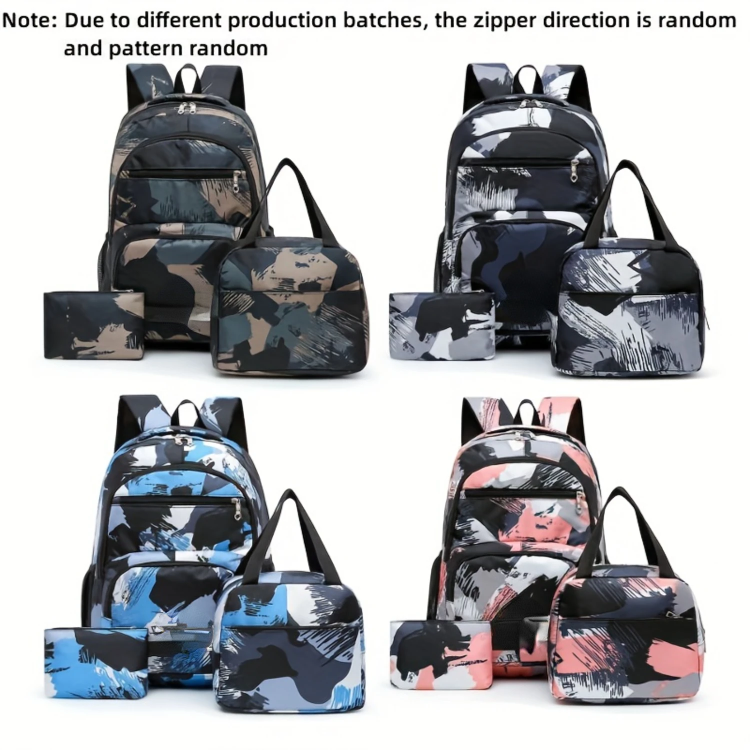 3PCS Set - Stylish Large Capacity Laptop Backpack, Lightweight & Durable School Bag with Comfortable Straps, Multiple Pockets fo