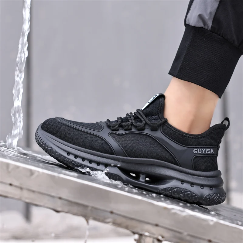 Breathable Men Work Shoes Sneakers Safety Shoes Lightweight Protective Safety Steel Toe Shoes Men Puncture-Proof Boots Footwear