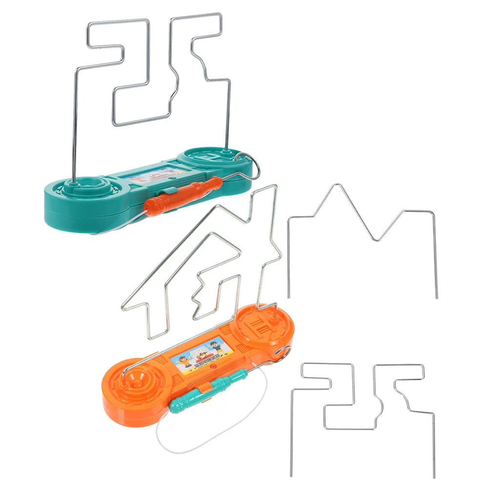 مجموعتان من ألغاز متاهة اليد الكهربائية المعدنية الكهربائية الثابتة، لعبة تركيز تطوير الدماغ بين الوالدين والطفل #1