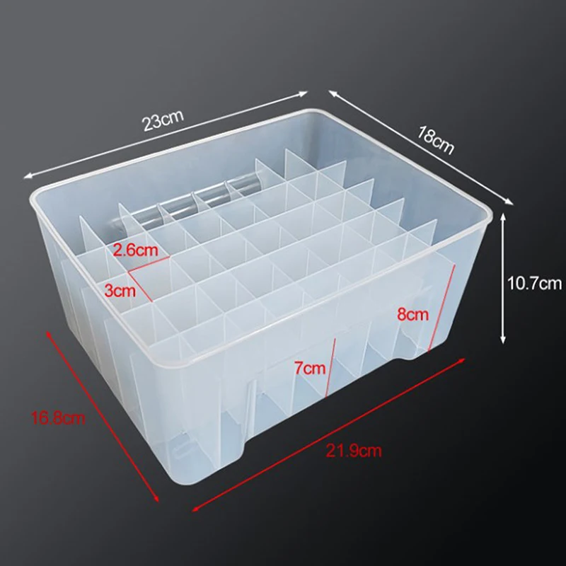 40 Grids Plastic Fishing Tackle Box Lined Box Webfoot Octopus Egi Storage Organizer Box Squid Jig Hard Lure Sea Tool Case