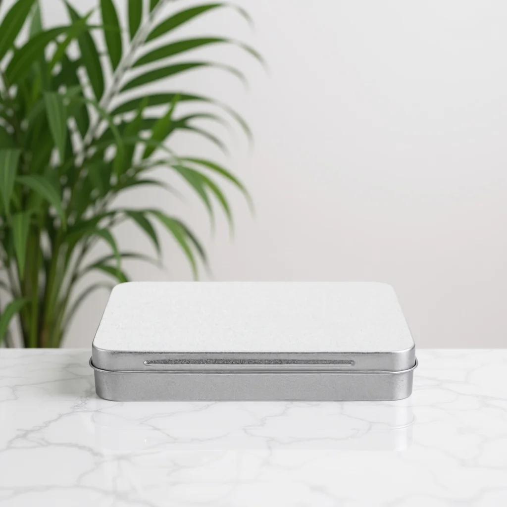 

Rectangular Tinplate Storage Box Metal Container Hinged Lid For Candy Tea Gifts Small Tin Case Empty Tins