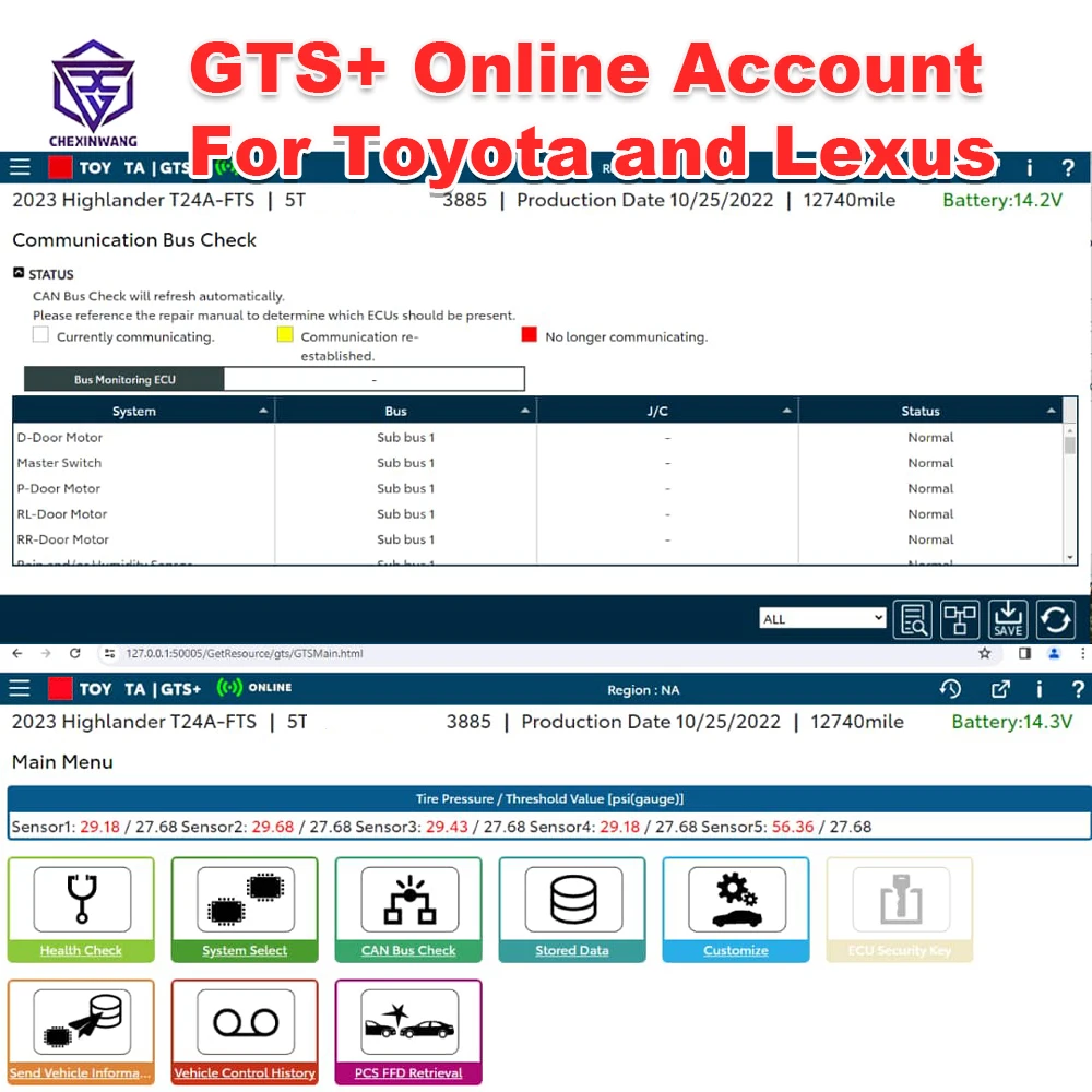 GTS+ Online Account for GTS+ Agent Lite Software for Toyota for Lexus Diagnostic Scantool Global TechStream+ Work with J2534