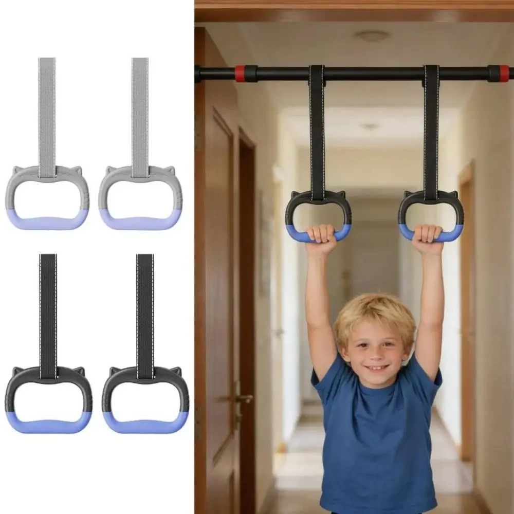 With Straps Gymnastic Rings Durable Non-Slip Pull Up Bar Adjustable Straps Arm Strength Fitness Exercise Ring