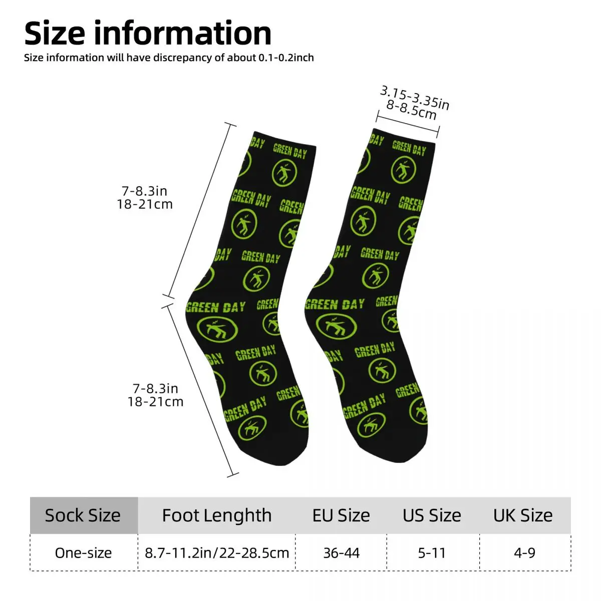 Winter Warm Hip-hop Men\'s Women\'s Green Day American Idiot Albuum Socks Punk Music Sweat Absorbing Basketball Socks