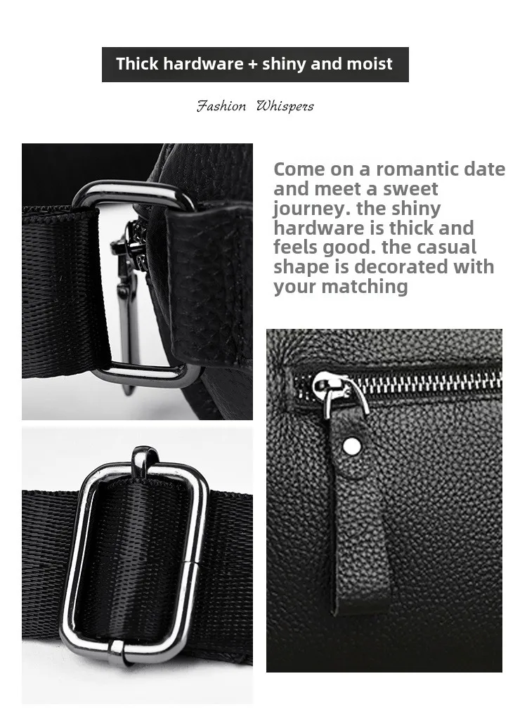 First Layer Cowhide Simple Single Shoulder Crossbody Bag with High-end Feel for Commuting, Leisure, Large Capacity, Fashion