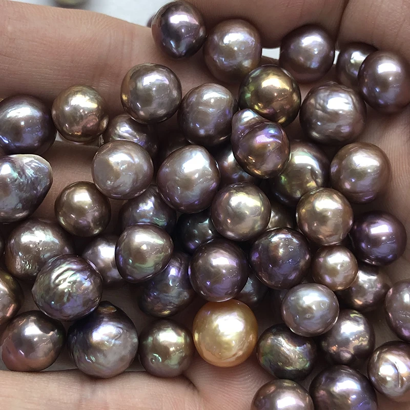 wholesale natural edison baroque pearl high luster nice multi colors wrinkled skin mixed size 9-12mm