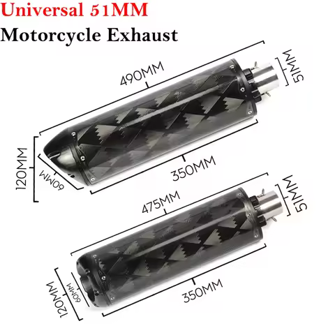 Universal 51mm Motorcycle Exhaust Pipe Aluminium Alloy Escape Muffler For CBR600RR R6 Z1000SX R1 GSR750 MT09