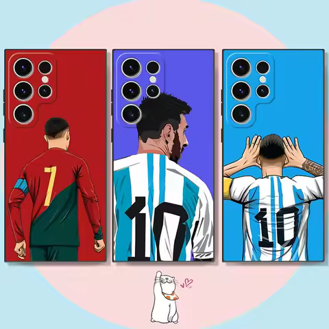 Football Star Numbers Black Soft Shell Phone Case for Samsung Galaxy S23Ultra S22 Plus S25 Ultra S20 S21 FE S24 S25+ S23 FE