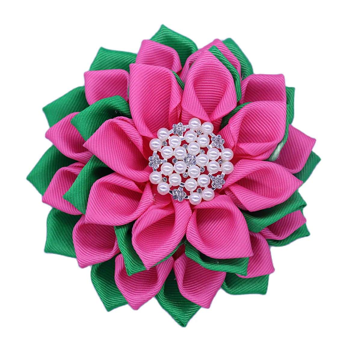 Personalized Customized Design Popular Satin Ribbon Greek Soror Corsage Flower Alpha Brooches Sorority Pin For Girl Gifts