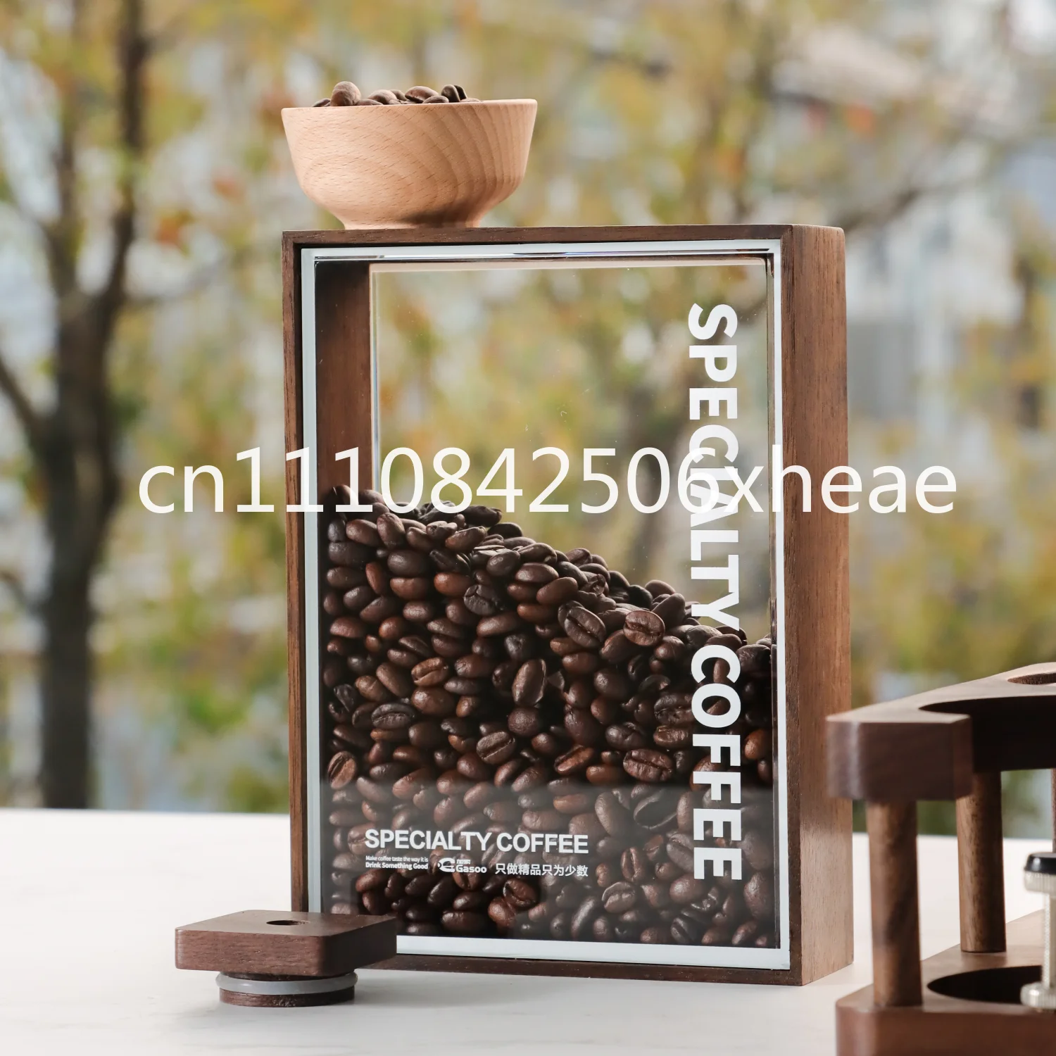 

Tussie Large Capacity Coffee Beans Sealed and Preserved Display Jar Transparent Glass One-way Exhaust Valve