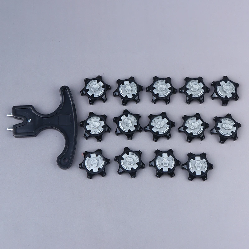 

{DODOA} 14 Golf Shoe Spikes + 1 Wrench Quick-twist Replacement Studs For Thin Golf Shoe Studs Golf Accessories