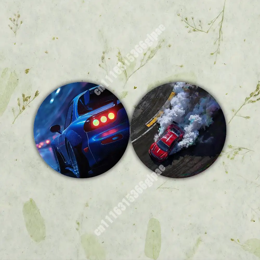 T-Tokyo Drift JDM Auto Racing Car Pin Badge 2PC Sets for Accessories & Bags & Clothes Metal Button Creative Gift