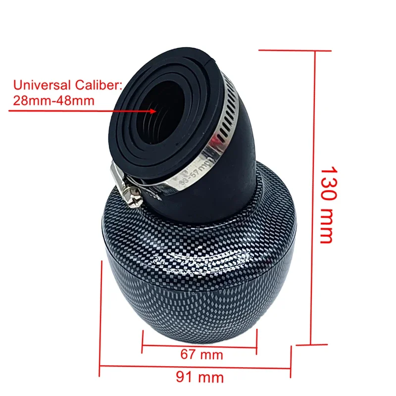 28-48mm Carbon Fiber Motorcycle Air Filter Cleaner Bend Elbow Air Filter Motorbike Universal for Honda Kawasaki Dirt Bike ATV - Image 2