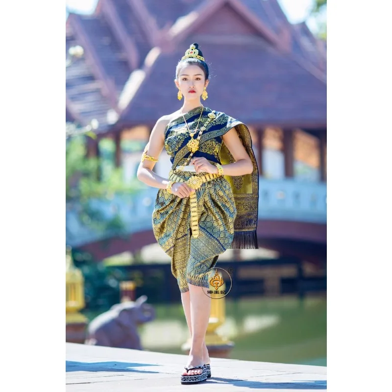 Thai Dress Dai Shan Ahom Customes Sothease Asian Clothes Ropa Mujer Vintage Top Pant Trousers Traditional Clothing for Women