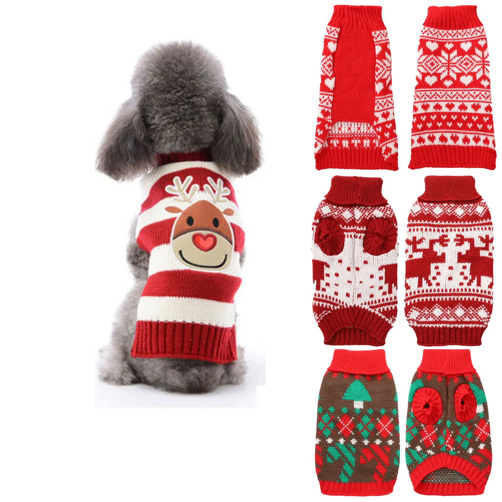 Pet Clothes Dog Sweater Cat Costume For Small Dogs Christmas Deer Clothing Cat Sweater Dogs Coat Chihuahua Warm Pet Knitte Coat