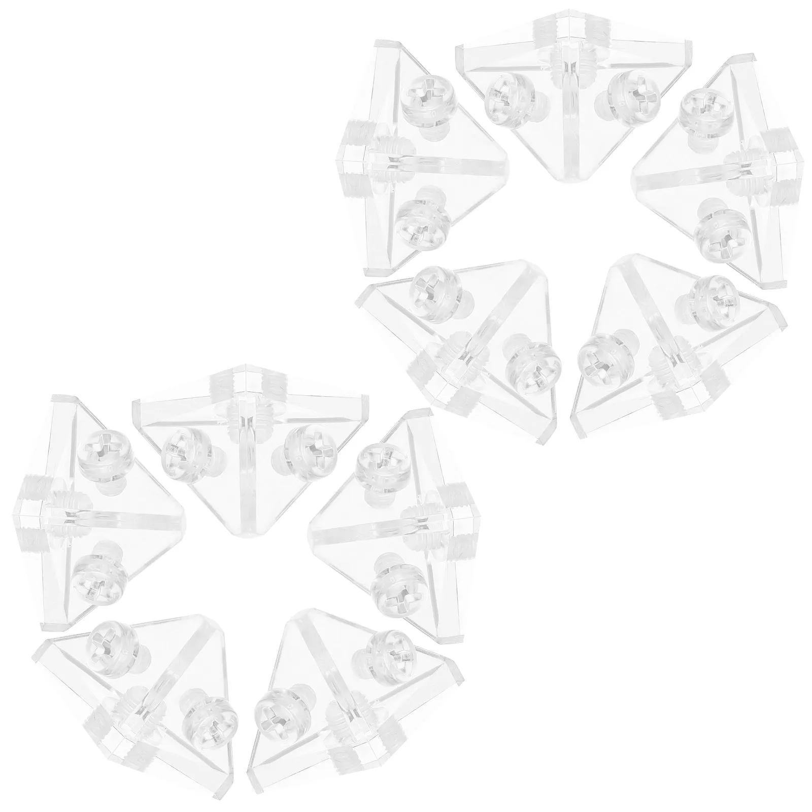 10Pcs Acrylic Corner Brackets Clear Transparent Angle Braces Screws Included Stable Small Shelf Bracket Jewelry Box Fixation