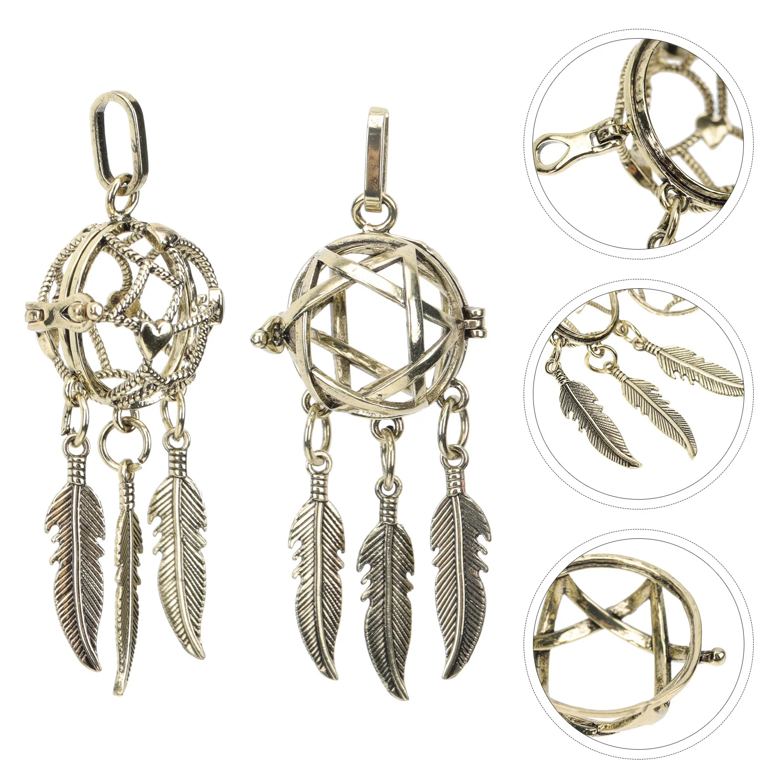 

2Pcs Aroma Pills Ball Pendant Dreamcatcher Style Openable DIY Jewelry Charm Necklace Accessory for Women Gift Aroma Pills Balls