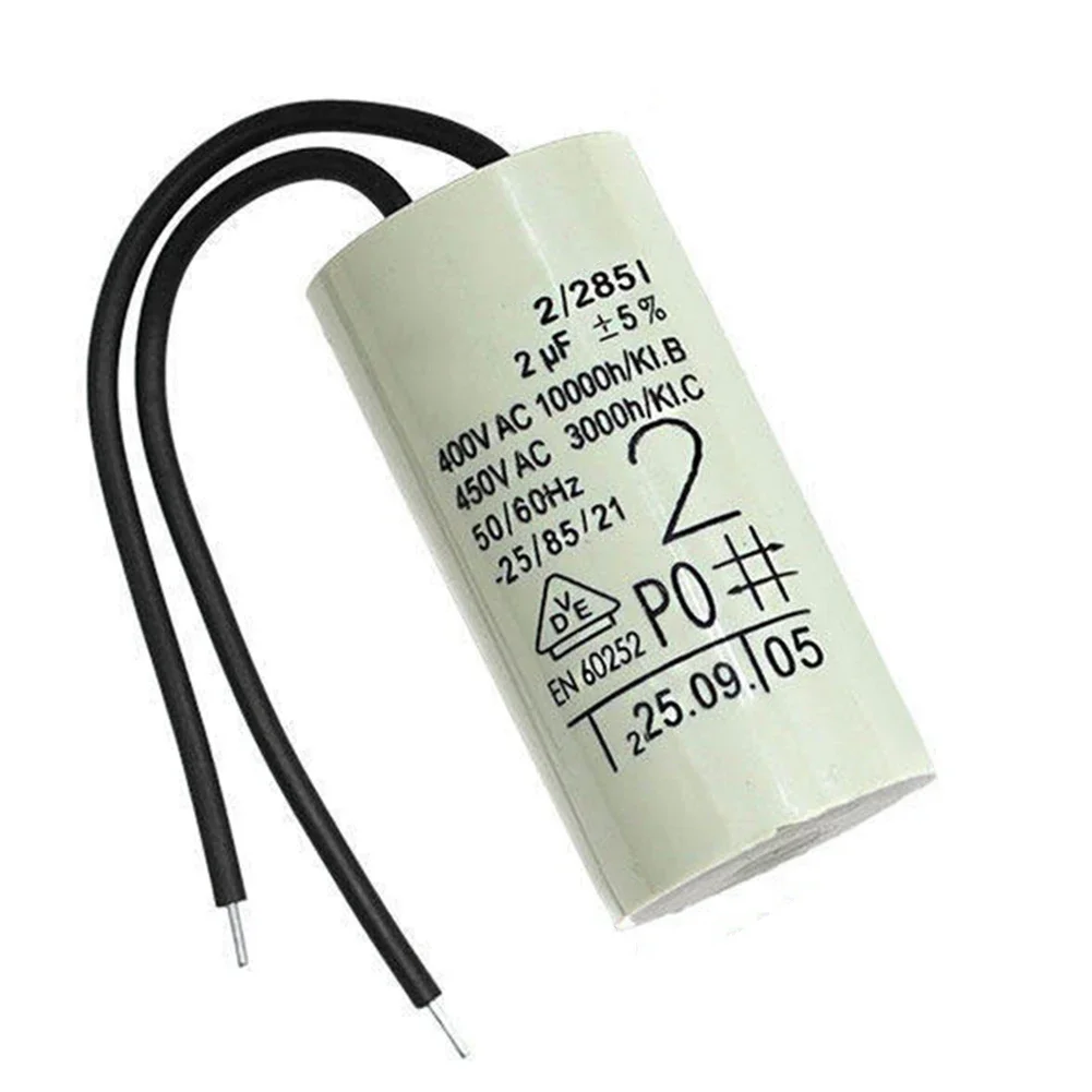2uF Boiler Water Pump Capacitor For Wall Mounted Heating System Circulation Motor Run Plastic Metal Electronic Component